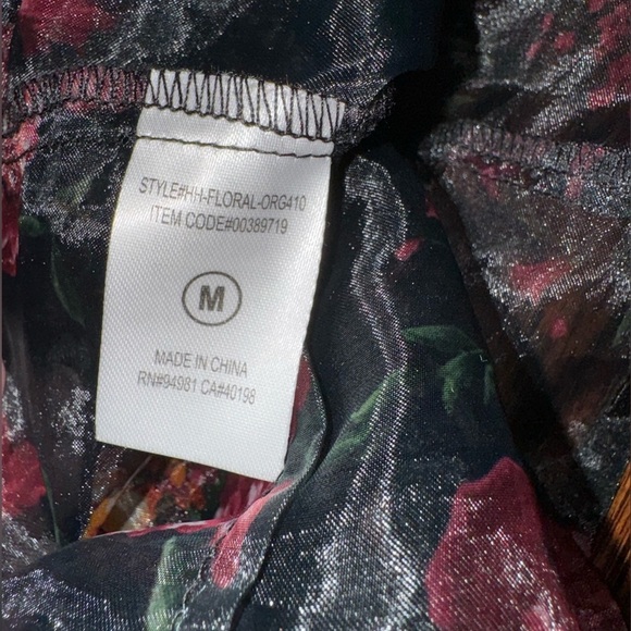 Forever 21 Sheer Floral long Sleeve Blouse Size Medium Gently Used - Picture 5 of 9